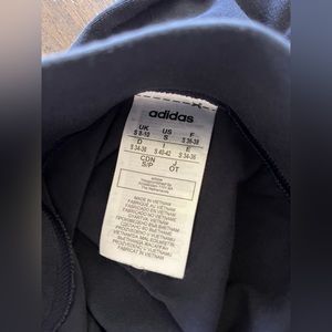 Comfy, navy blue, cropped leggings, adidas, size small.